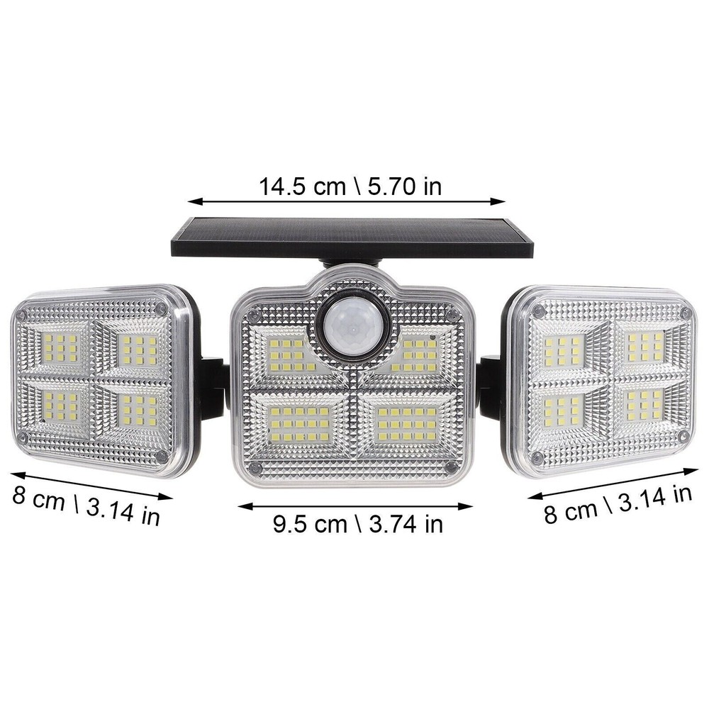 2 Pack 122 LED Solar Lights Outdoor Waterproof Motion Sensor Security Wall Lamp