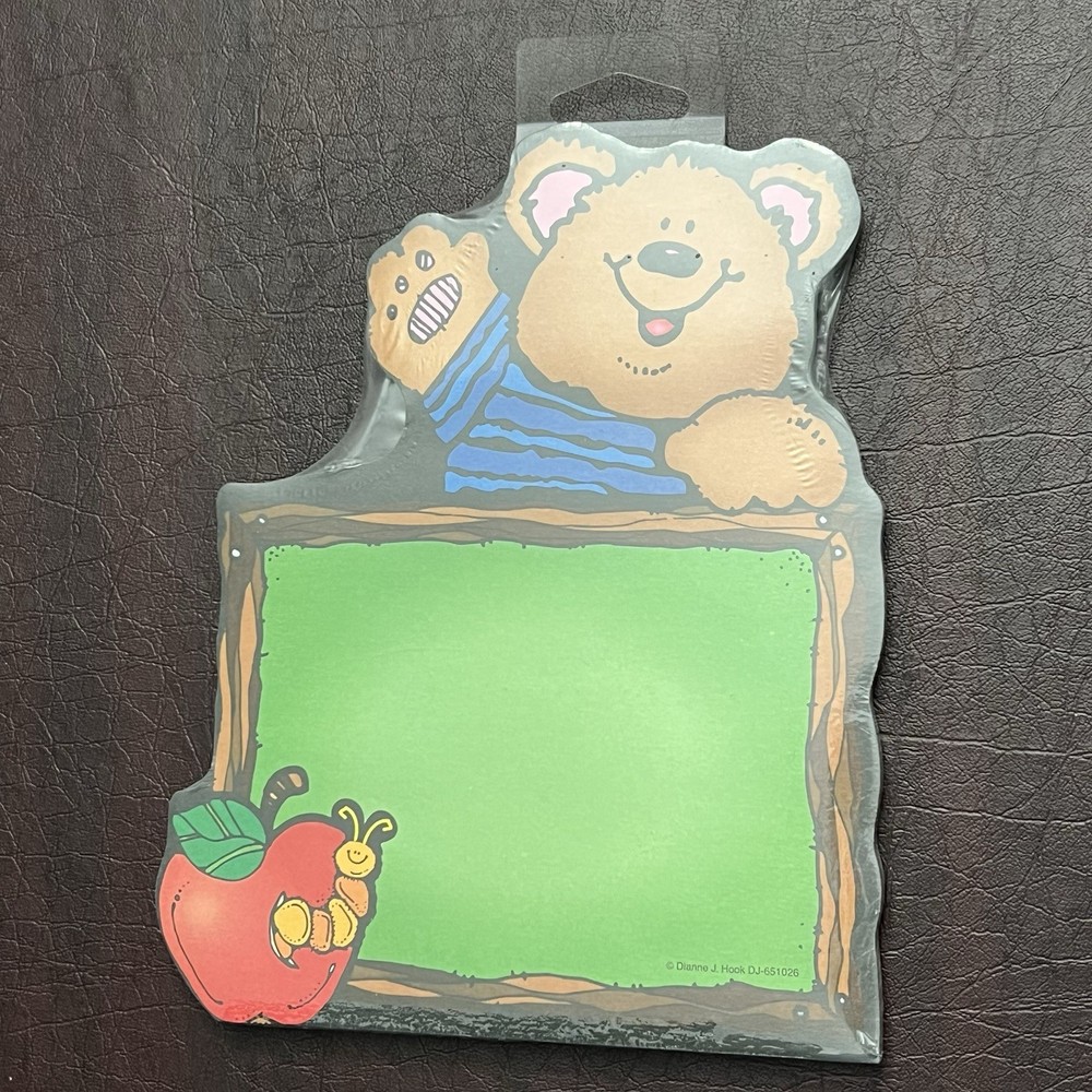 NWT Dianne J. Hook Chalkboard Bear Notepad Paper 60 Sheets
