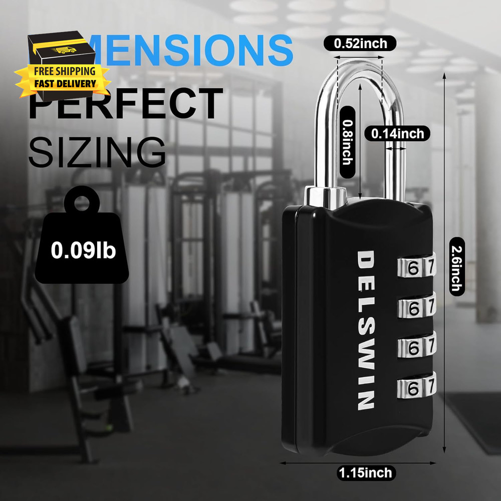 Small Combination Lock for Locker, 4-Digit Mini Combo Lock for Backpack and Lugg