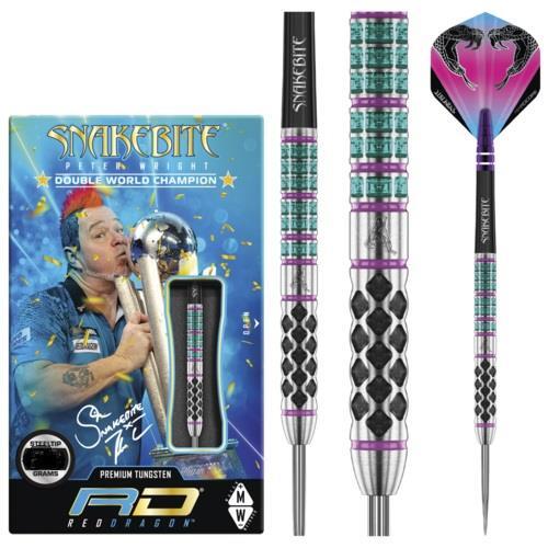 RED DRAGON PETER WRIGHT SNAKEBITE SUPA VENOM   22 GRAM STEEL TIP DARTS  2465