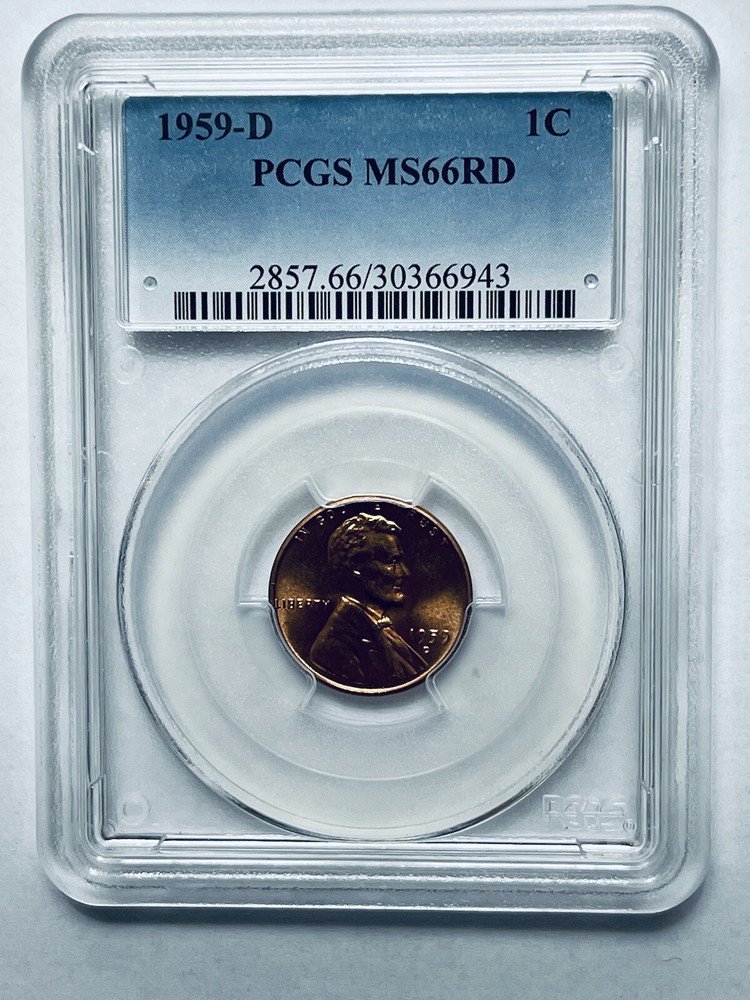 1959-D Lincoln Memorial Reverse Cent PCGS MS66RD