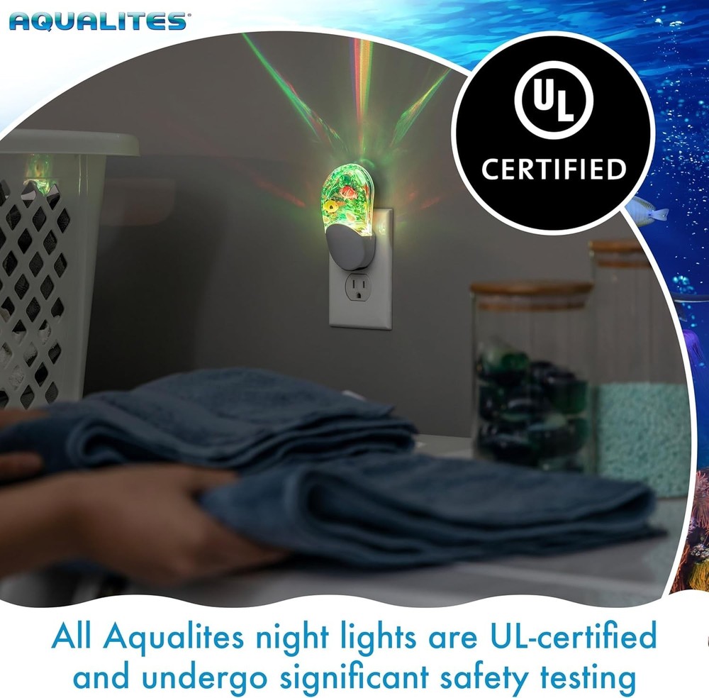 Tropical Fish Color-Changing LED Night Light with Auto On/Off