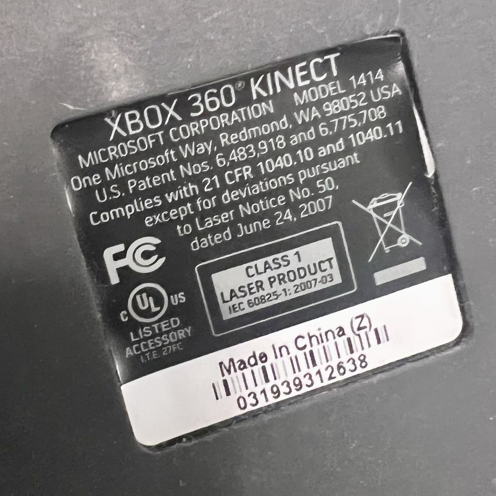 Microsoft Xbox 360 Kinect Sensor Model 1414 Black Tested/Works