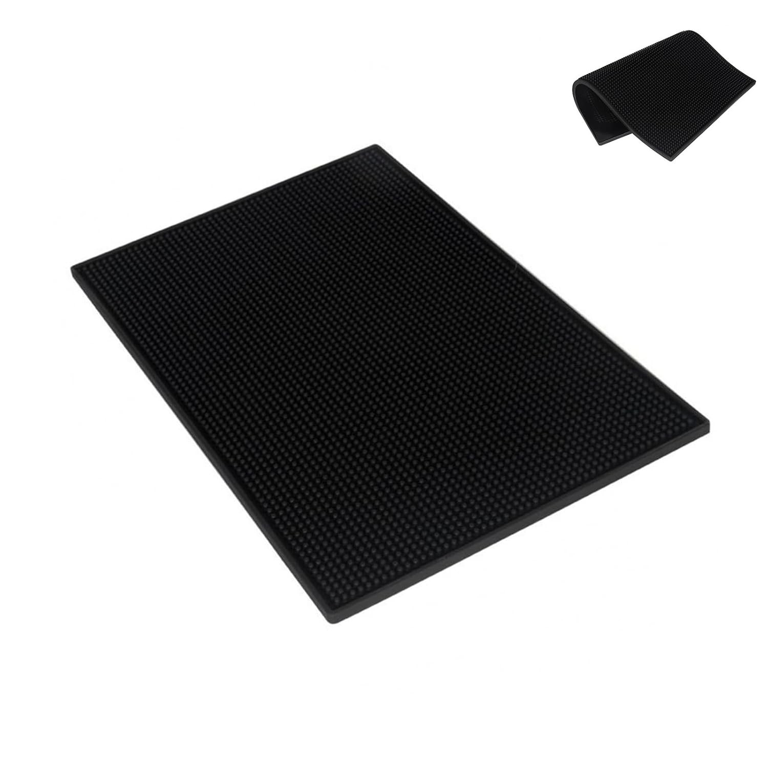 Rubber Barber Mat & Bar 18 x 12 Inch,Hairdressing Tool 18*12*0.4In, Black