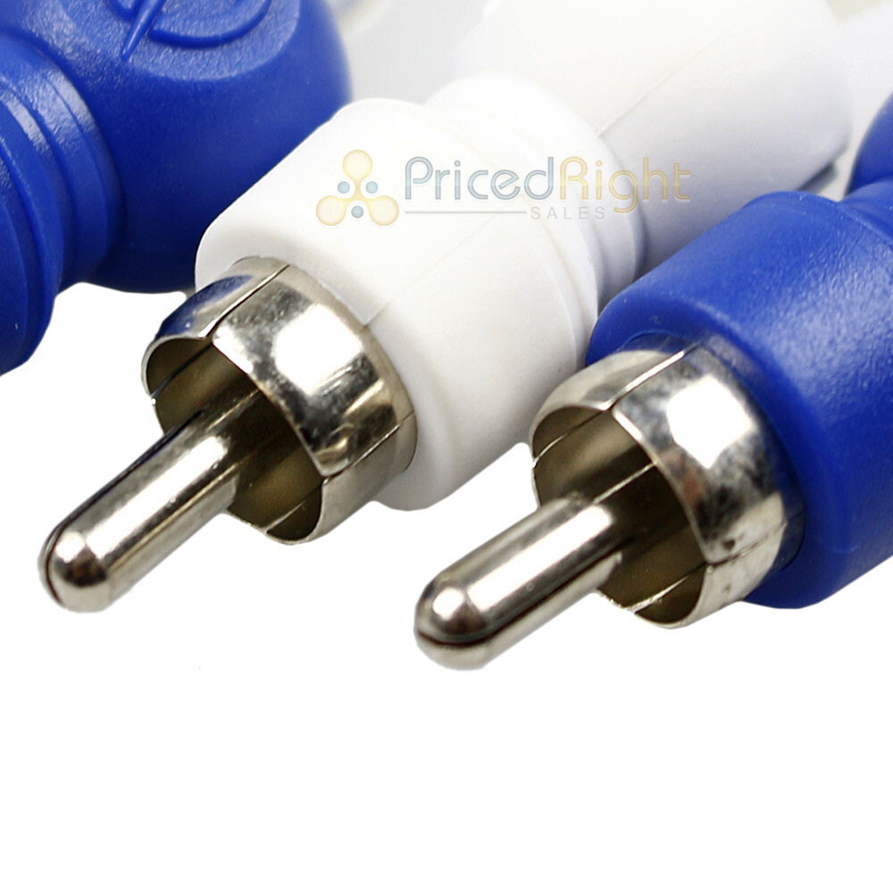 2 Channel RCA Cable 17 Ft Twisted Wire Audio Cables Interconnect Blue White