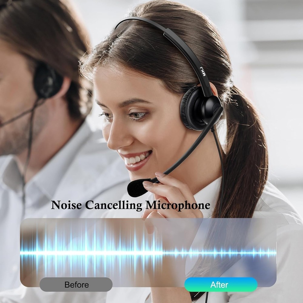 Wired Cisco Office Headset with Noise Cancellation & Quick Disconnect Feature