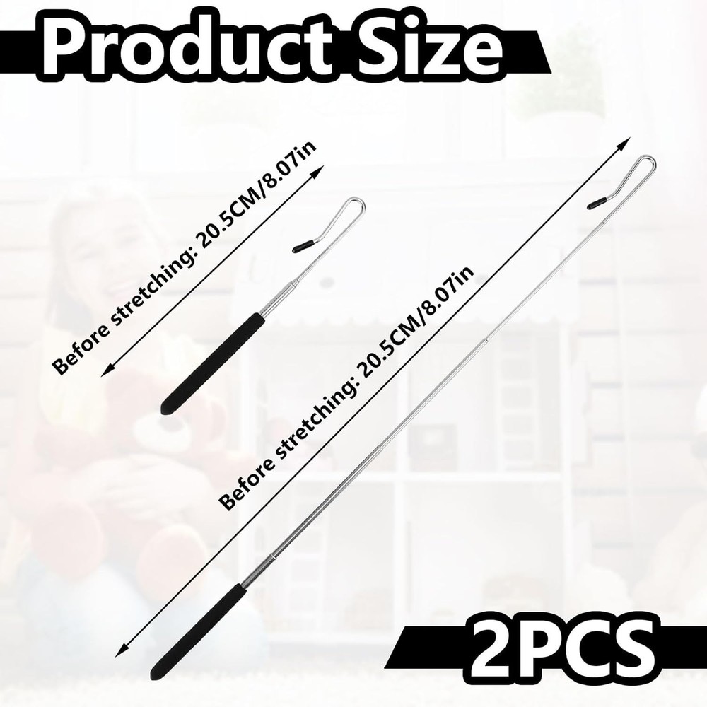 2 Pack 8-21 Inch Puppet Handles Arm Control Rod Extendable Hand Puppet Stick Adj
