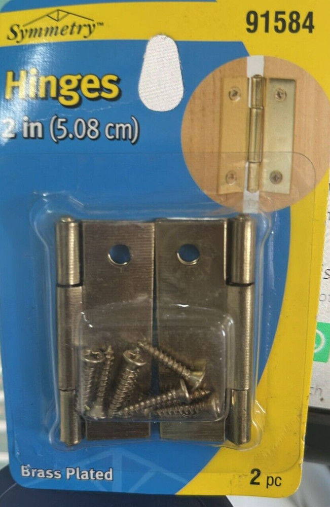2-Pack | SYMMETRY 2" Brass Plated Hinges / 91584
