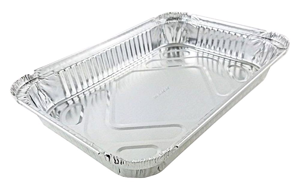 4 lb. Oblong Aluminum Entrée / Dinner Take-Out Pan w/Board Lid 50/PK