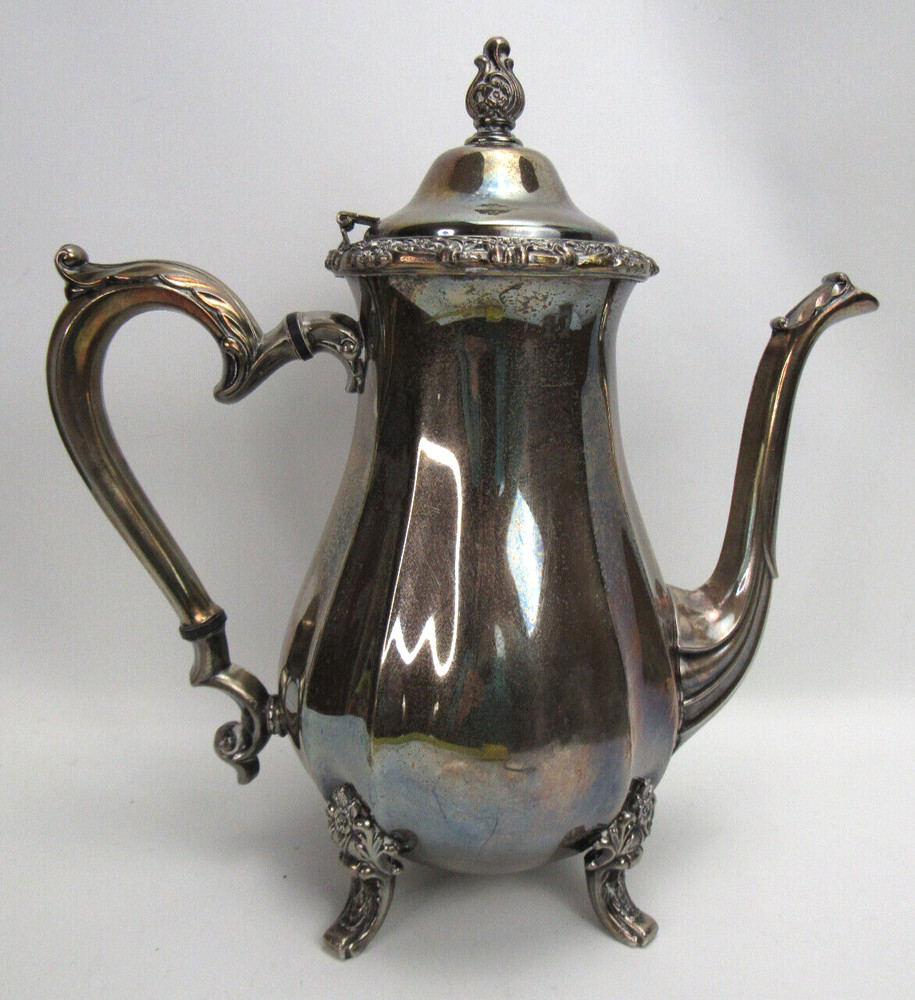 Vintage Oneida Webster Wilcox USA Countess Silverplate Footed 4 PC Tea Set