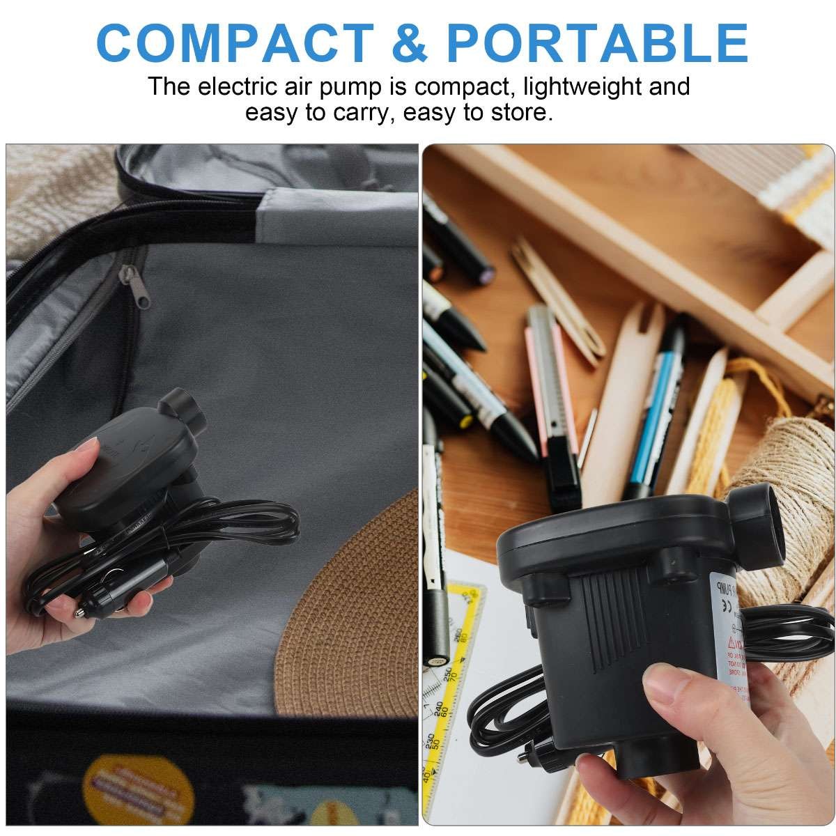 Electric Portable Air Pump For Inflatable Air Mattress Raft Bed Boat Pool Toy US