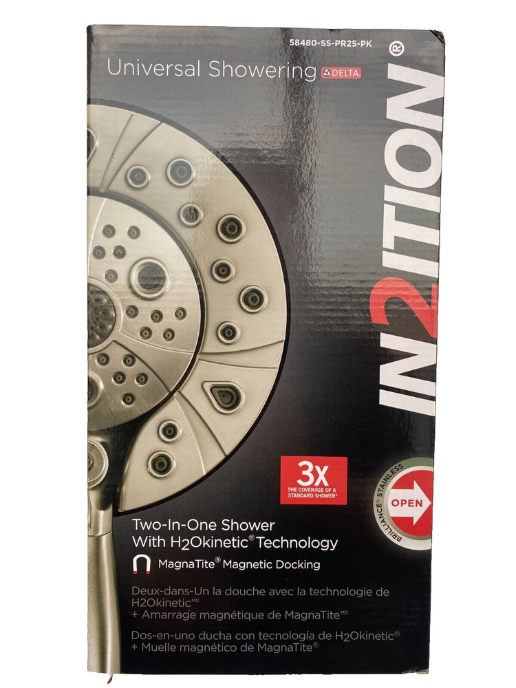 Delta  58480-SS-PR25-PK In2ition 2.5 GPM Multi Function Shower Head