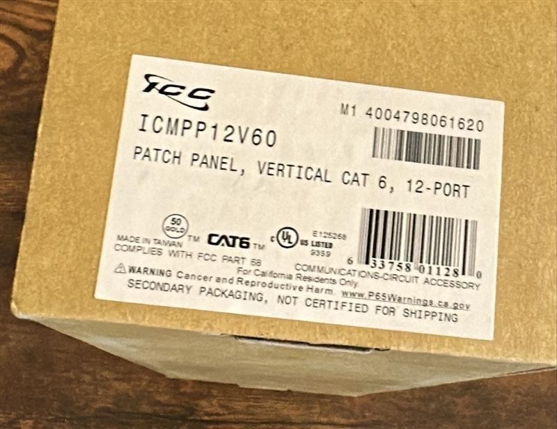 ICC ICMPP12V60 Cat6 Patch Panel 12 Port