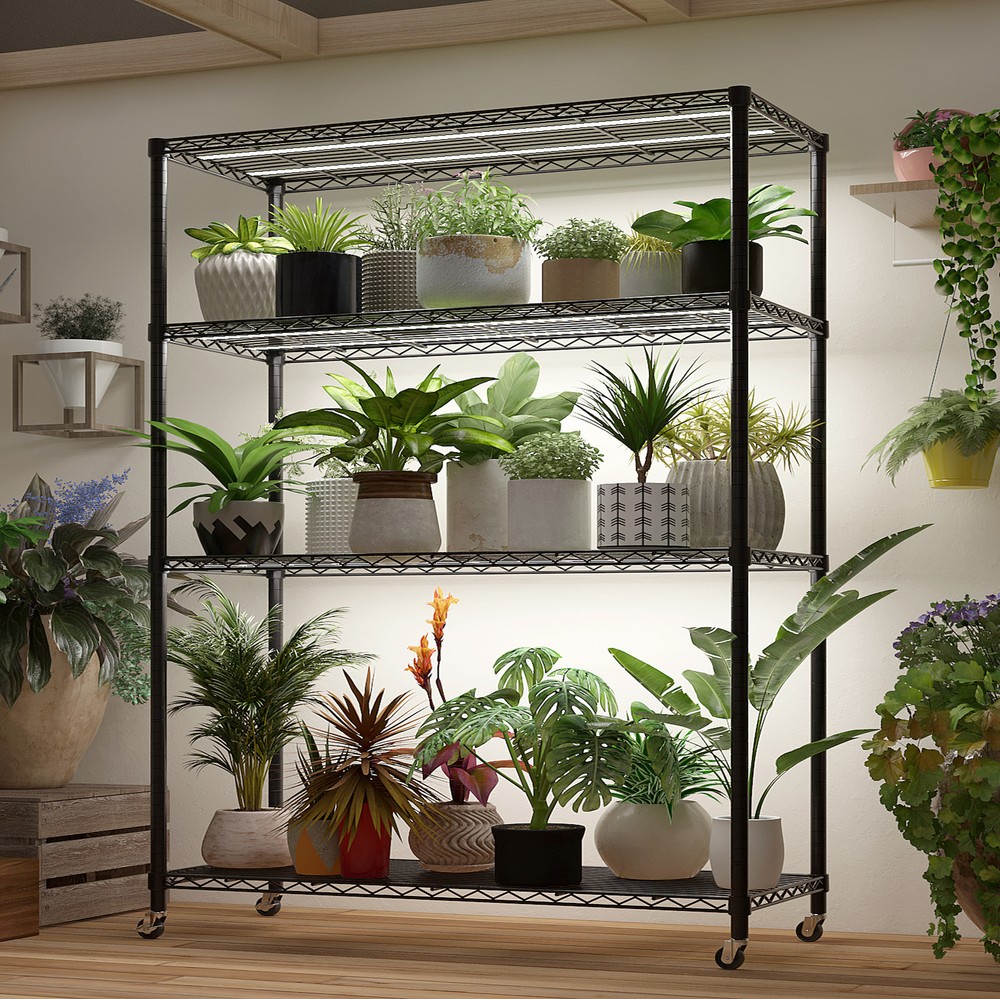 65"H Wire Rolling Shelving Unit on Wheels Adjustable Storage Rolling Wire Rack