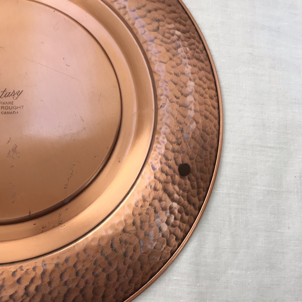Vintage Solid Copper Plate Canada Leaf By Fantasy CopperWare Solid Decorative