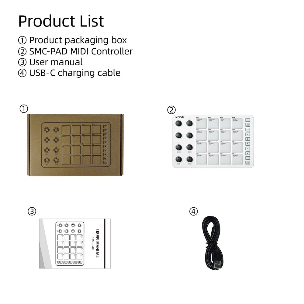 Wireless MIDI Controller Electric Drum Pad Machine Rechargeable Beat Maker