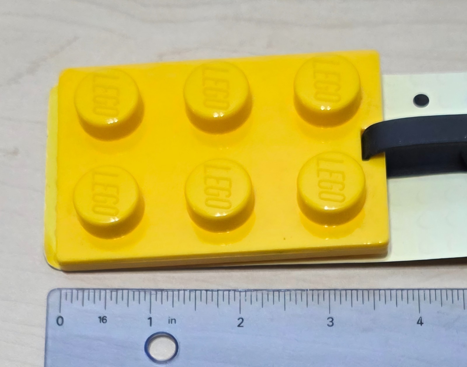 Brand New Yellow LEGO 2 x3 Brick / Plate Style Large Sized Luggage / Bag Tag