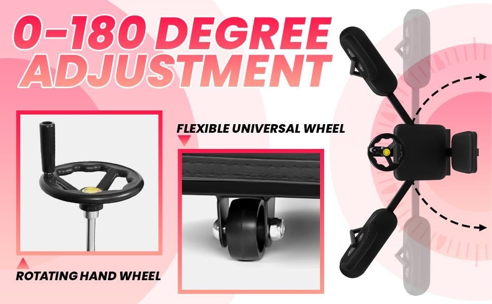 0-240° Adjustable Leg Stretch Machine w/ 360°Hand Wheel Training Machine