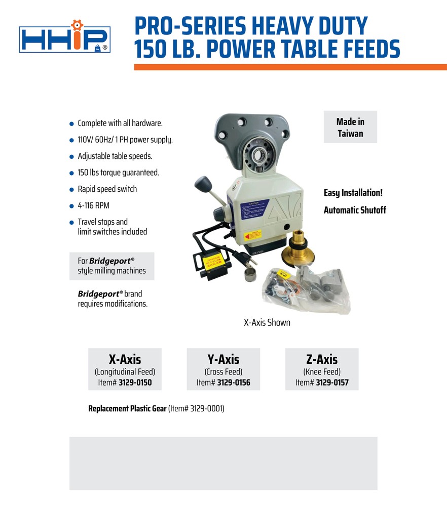 REPLACEMENT PLASTIC GEAR FOR ALIGN POWER TABLE FEEDS WITH NO HUB (3129-0001)
