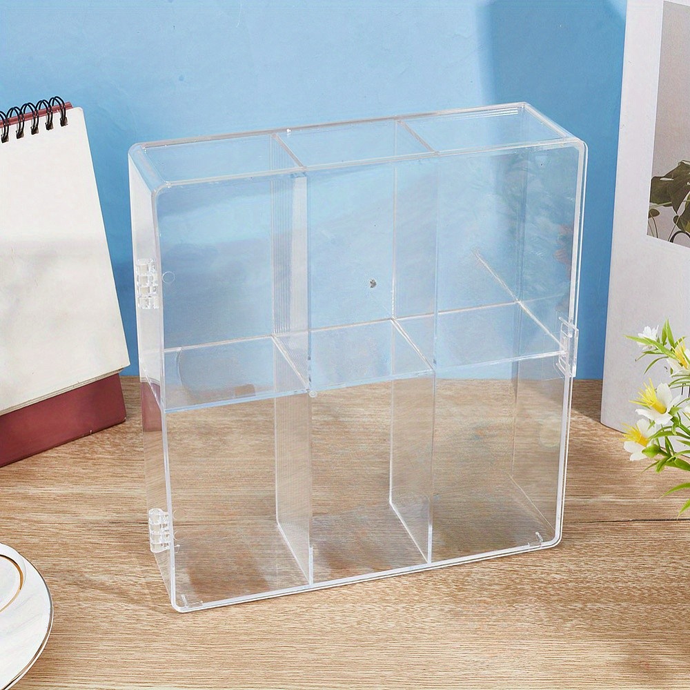 1pc 6 Grids Acrylic Bead Containers Storage Container for Beads Rectangle Clear