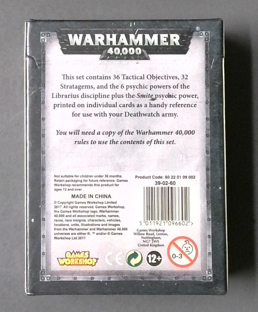 WARHAMMER 40,000 Datacards DEATHWATCH - Sealed - Games Workshop 2017