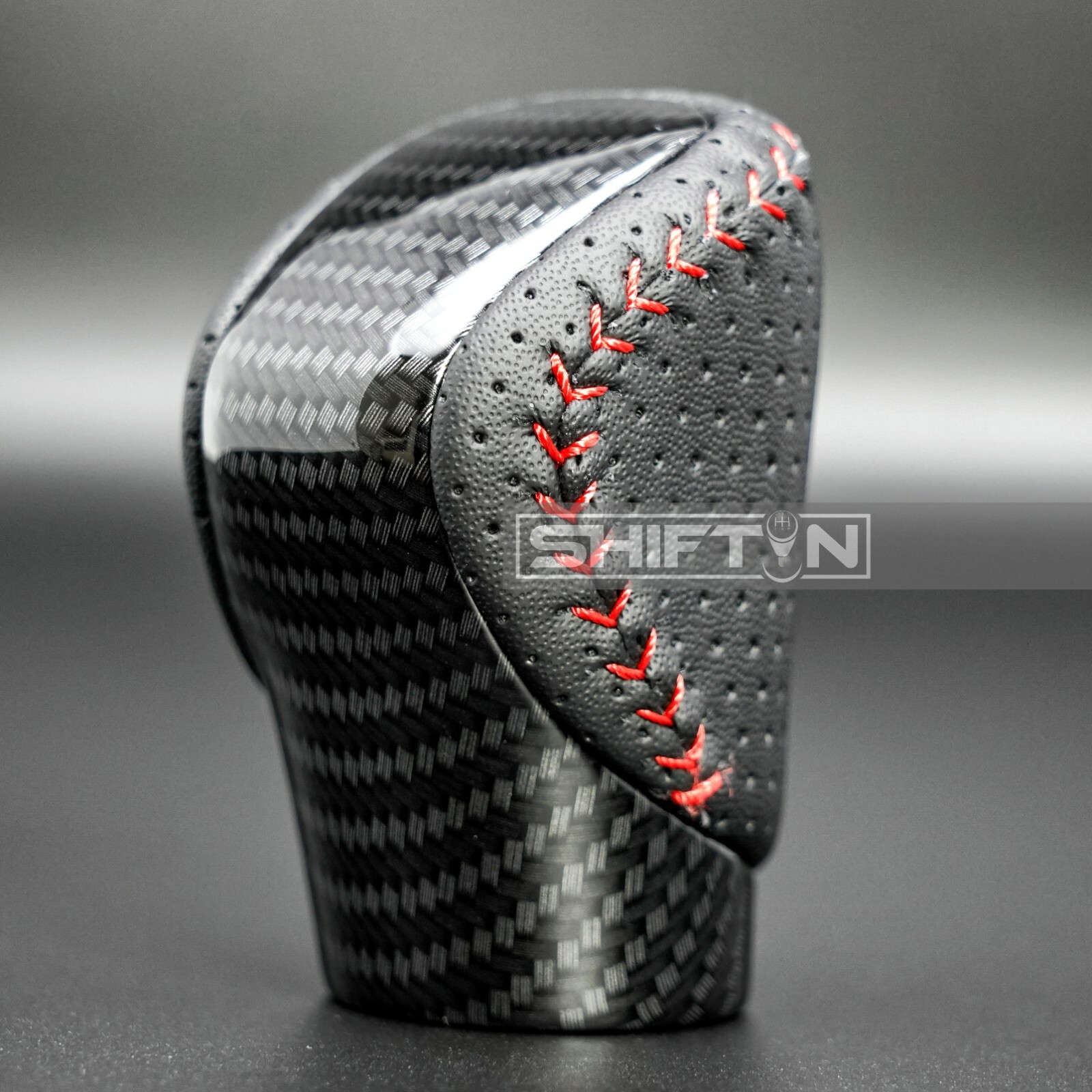 Red Stitch Carbon Fiber Shift Knob for Lexus ES300h GS GX RC IS350 NX200t RX450h