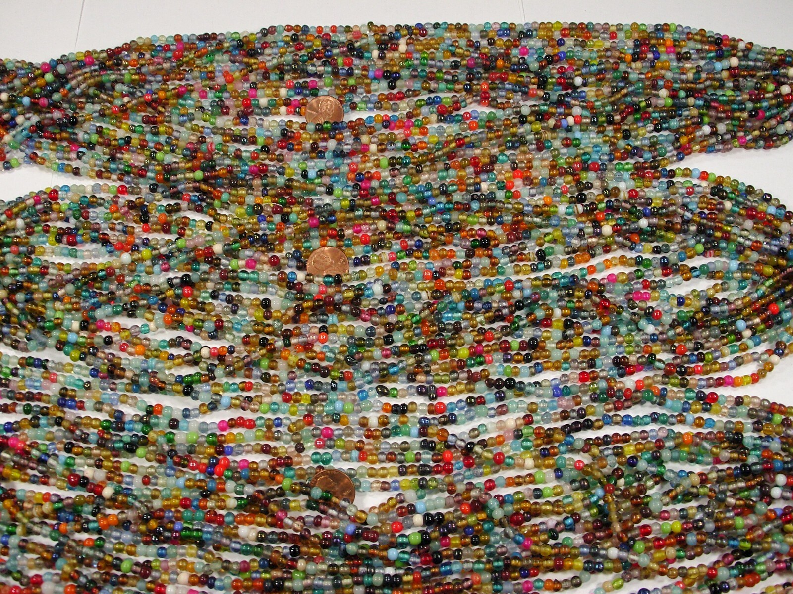 30 Strands 36" India Handmade Assorted Color Glass Beads Wholesale Bulk (CT-52)