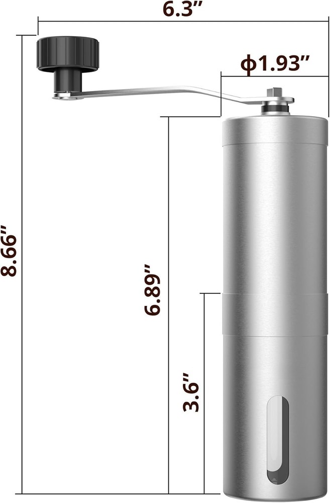 Manual Coffee Grinder with Ceramic Grinding Core, Adjustable Coarseness Settings