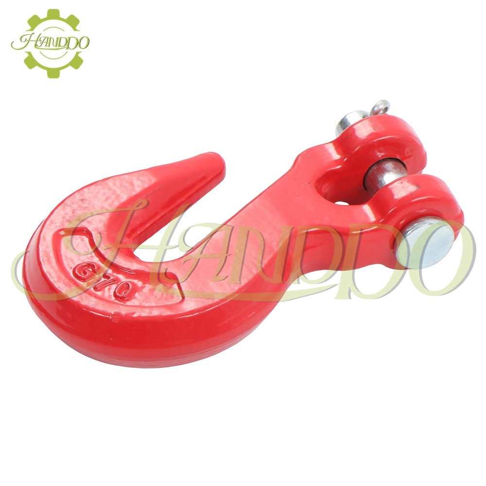 4 Pack 3/8" Clevis Grab Hooks G70 7500lbs Working Load Limit Red Chain Hooks
