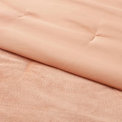 Room Essentials Corduroy Comforter Solid Ribbed Texture, Copper, Full/Queen