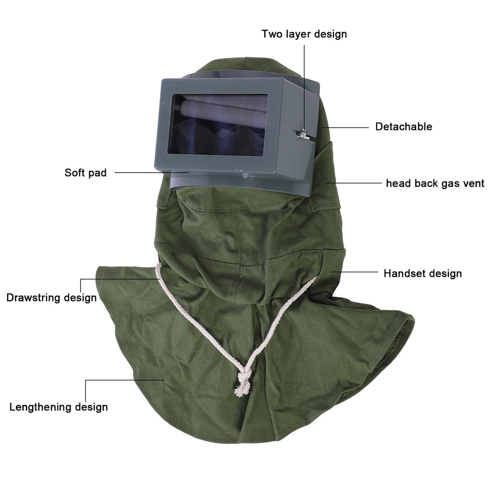 Sand Blasting Hood Cap Dust Prevention Windproof Sandblasting Shawl Cap Neck