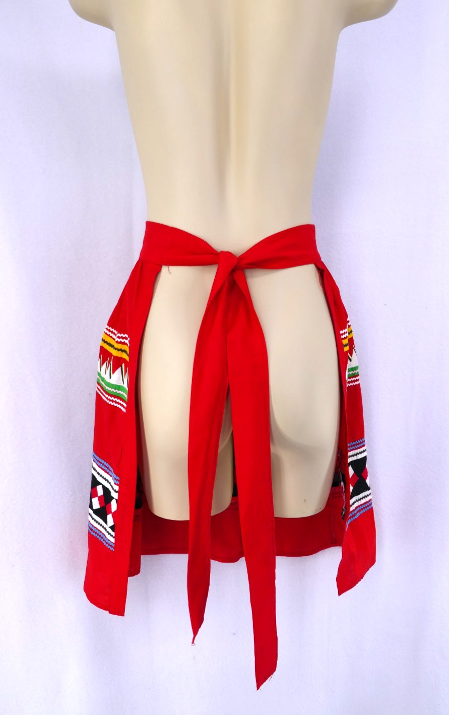 VINTAGE SEMiNOLE MiCCOSUKEE NATiVE AMERiCAN HANDMADE PATCHWORK RiC RAC APRON