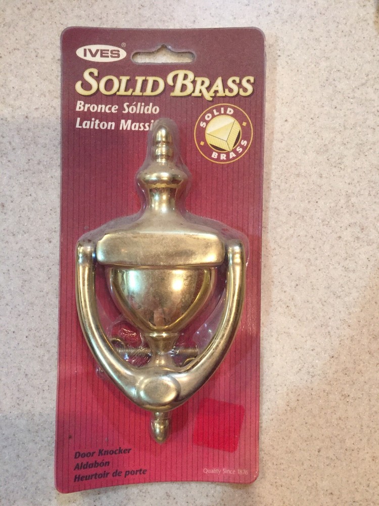 Ives SOLID BRASS DOOR KNOCKER. New In Package.