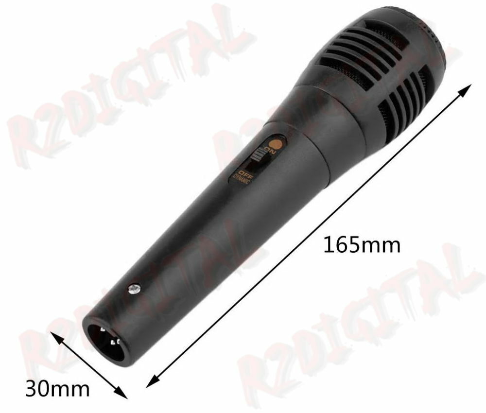 2x DYNAMIC HANDHELD WIRE KARAOKE MICROPHONE WITH VOICE SOUND SWITCH