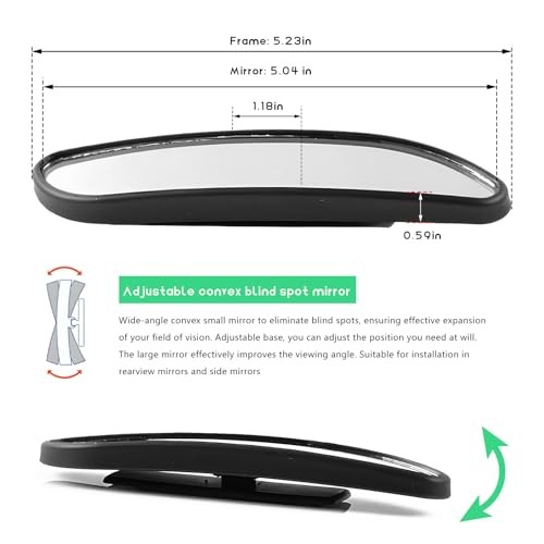 CS Blind Spot Car Mirror, Rectangular HD Glass Wide Angle Rearview Mirror 4P