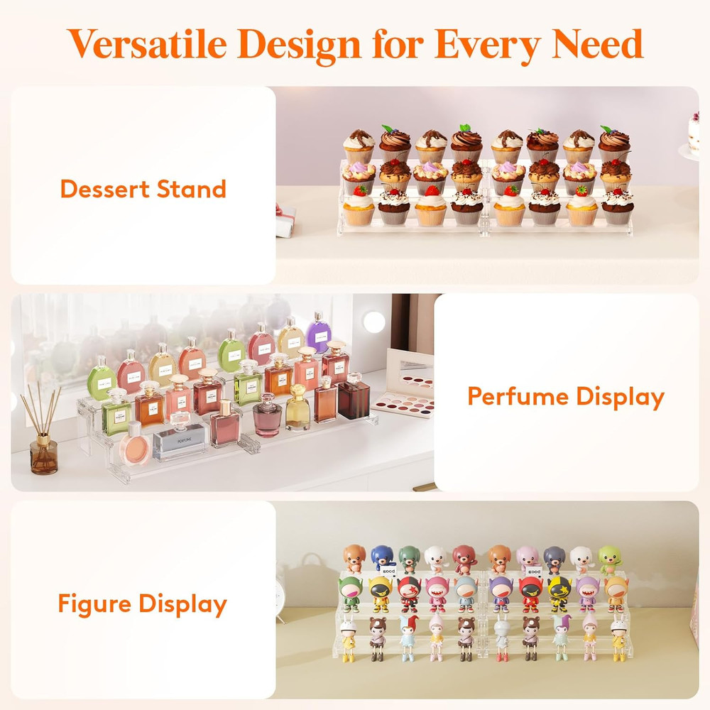 Cupcake Stand, Perfume Cologne Organizer, Tool-Free Assembly, Display Riser, Spi
