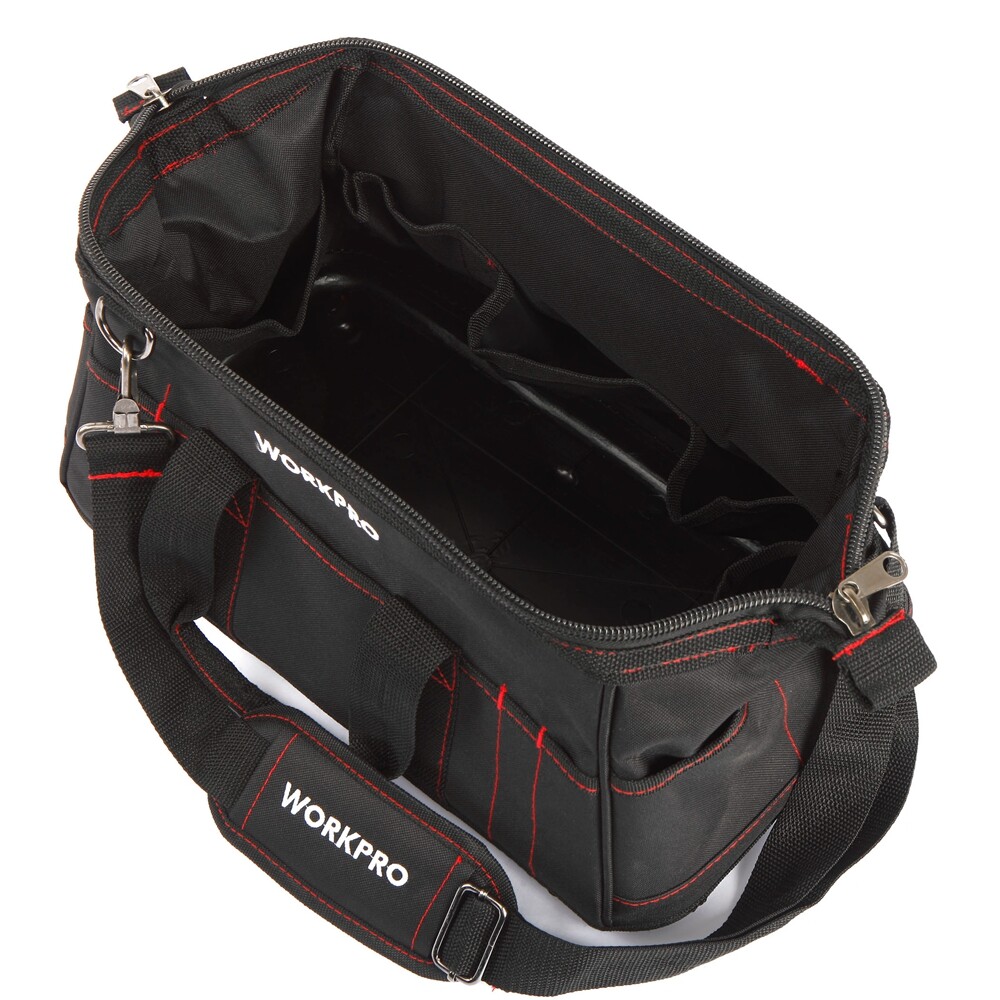 WORKPRO 16" Zipper Wide Mouth Tool Storage Bag Case Large Capacity w/21 Pockets