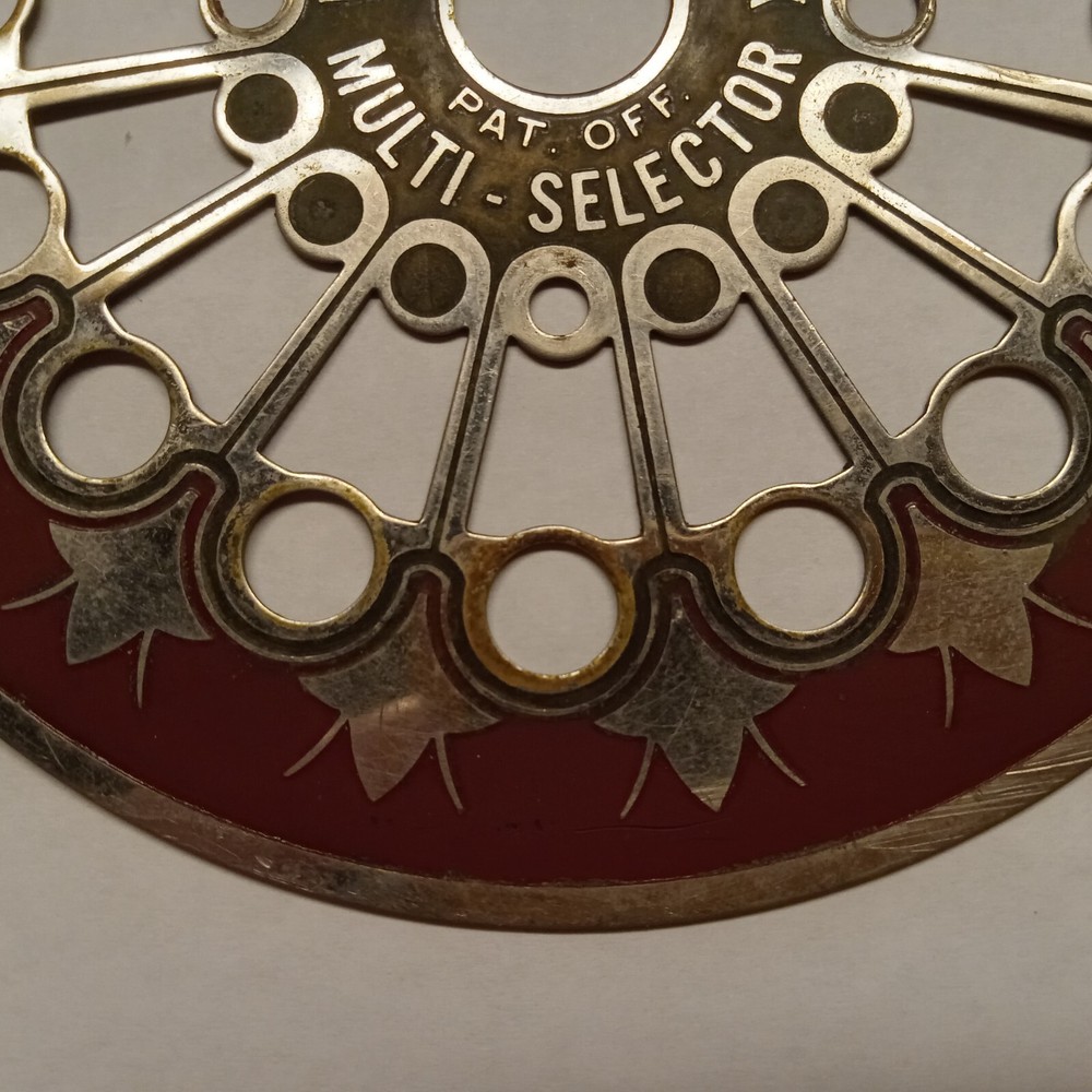 1930's WURLITZER JUKEBOX PART - PUSH BUTTON ESCUTCHEON - SIMPLEX MULTI-SELECTOR