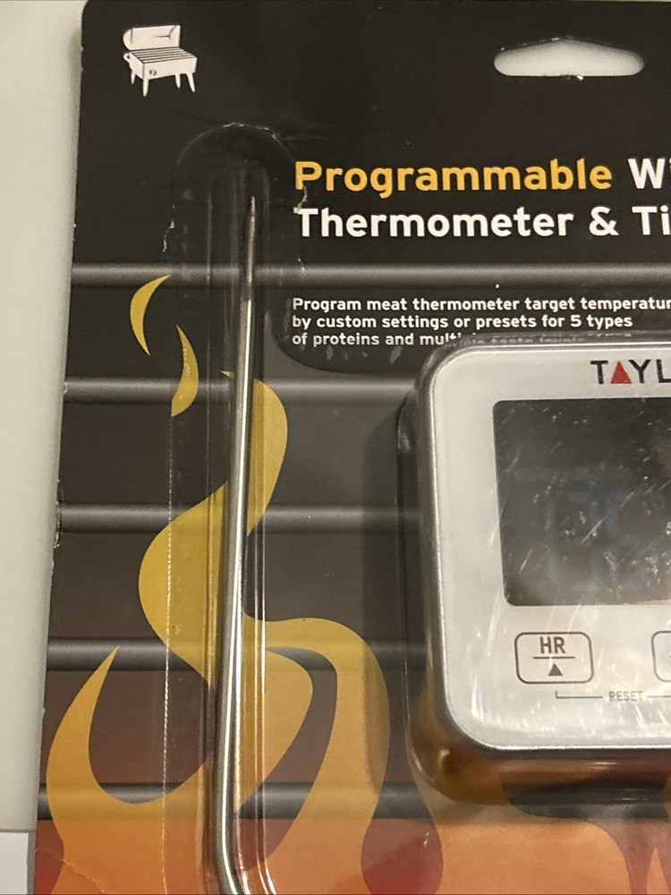 Taylor Digital Wired Probe Programmable Meat Thermometer with Timer NEW