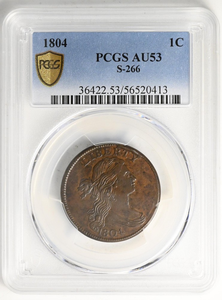 1804 DRAPED BUST 1C PCGS AU 53 BN