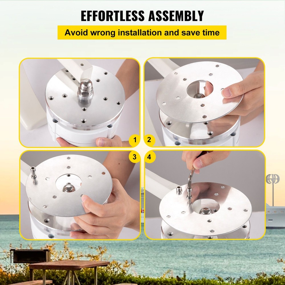 1200W Vertical Axis Wind Turbine Generator DC 24V Controller Home Windmill Kit-