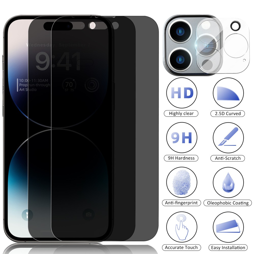 For iPhone 13/14/15/16/17 E Anti Spy Privacy Screen Protector/Camera Protector