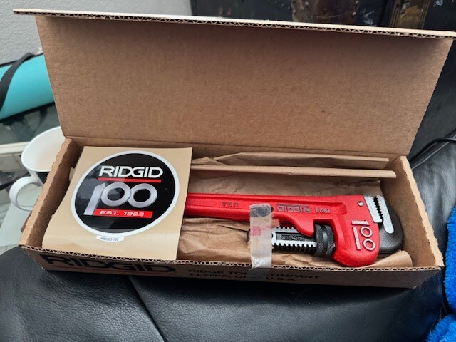 Ridgid 100th Year Anniversary Edition 12" Pipe Wrench New!!!!