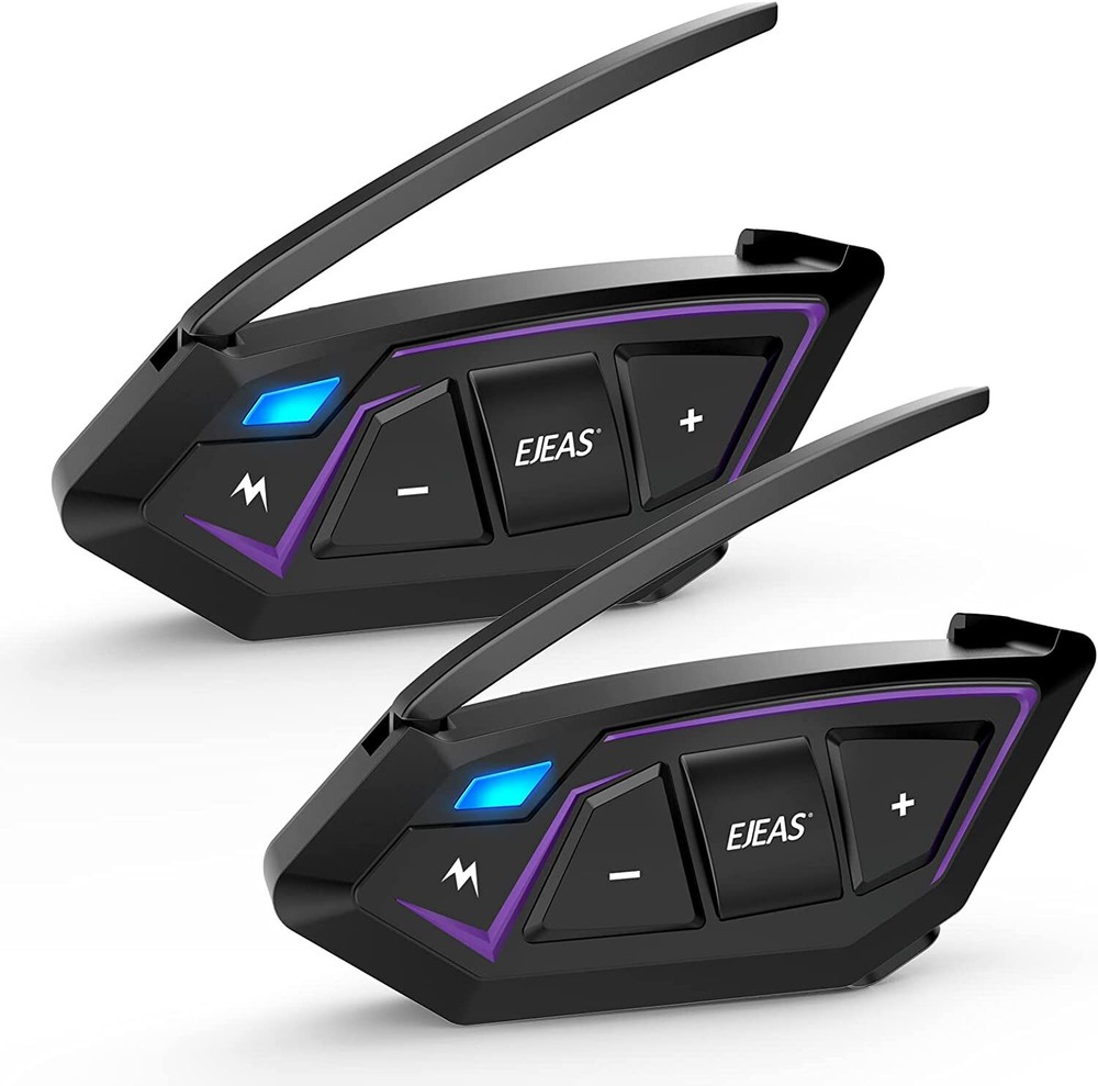 2Pcs Helmet Mesh Bluetooth Intercom Motorcycle Headset Communication 8 Riders