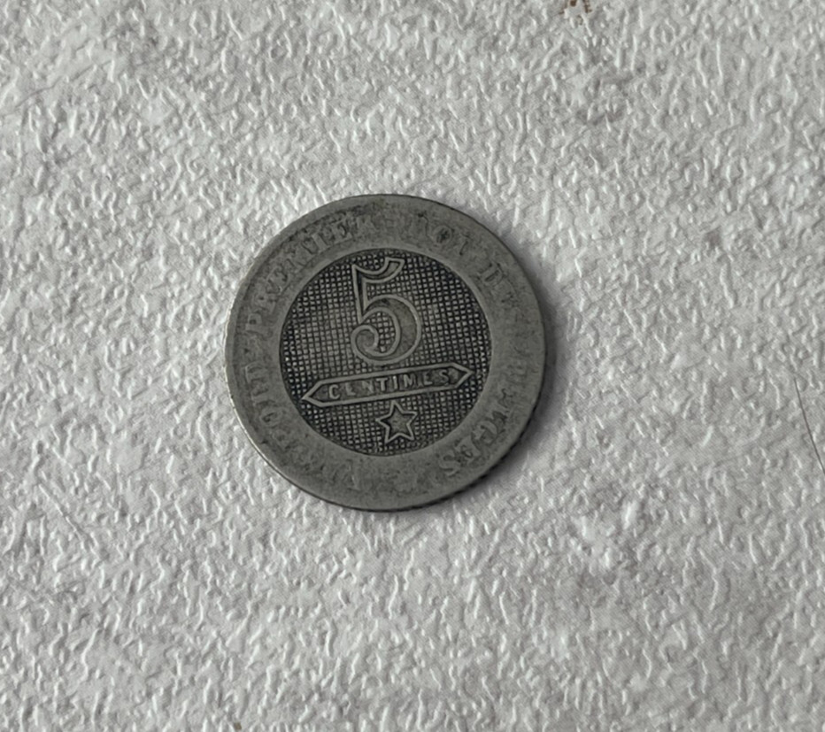 1861 Belgium 5 Centimes L2