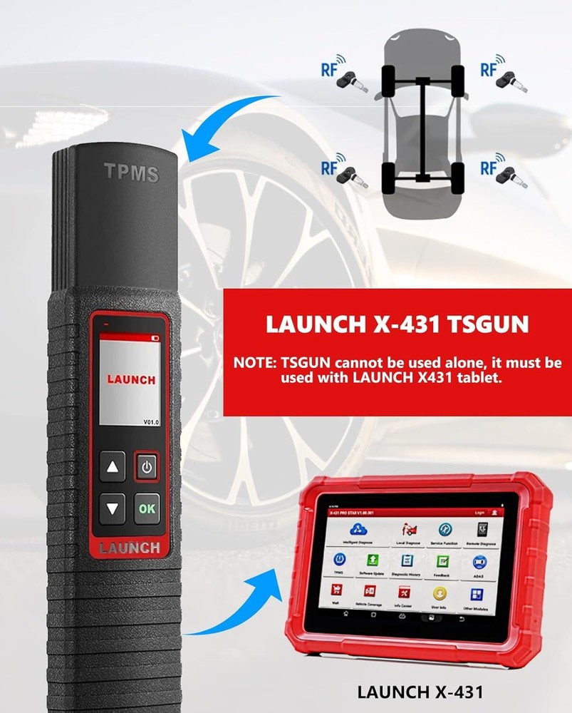 LAUNCH X-431 TSGUN Handheld TPMS Service Tool Work with X-431 Diagnostic Scanner