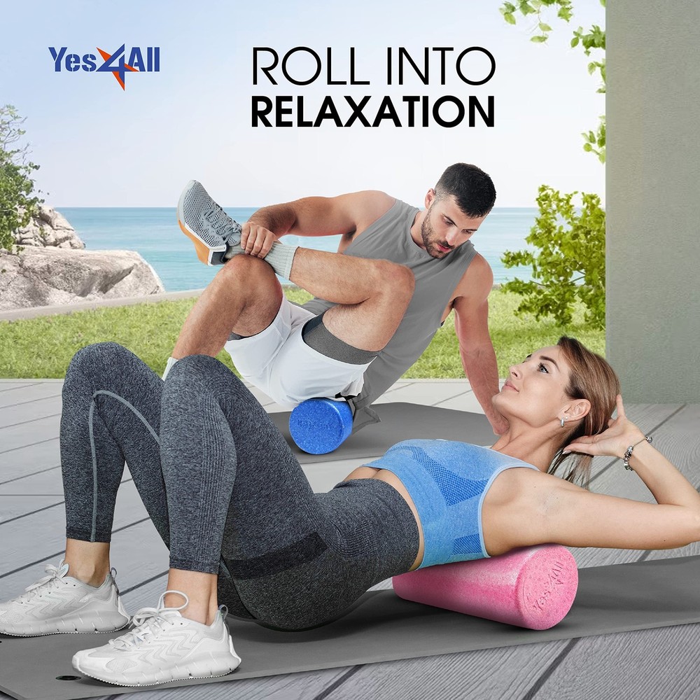 Yes4All High-Density EPP Round Back Roller Foam, Exercise Foam Roller for Yog...