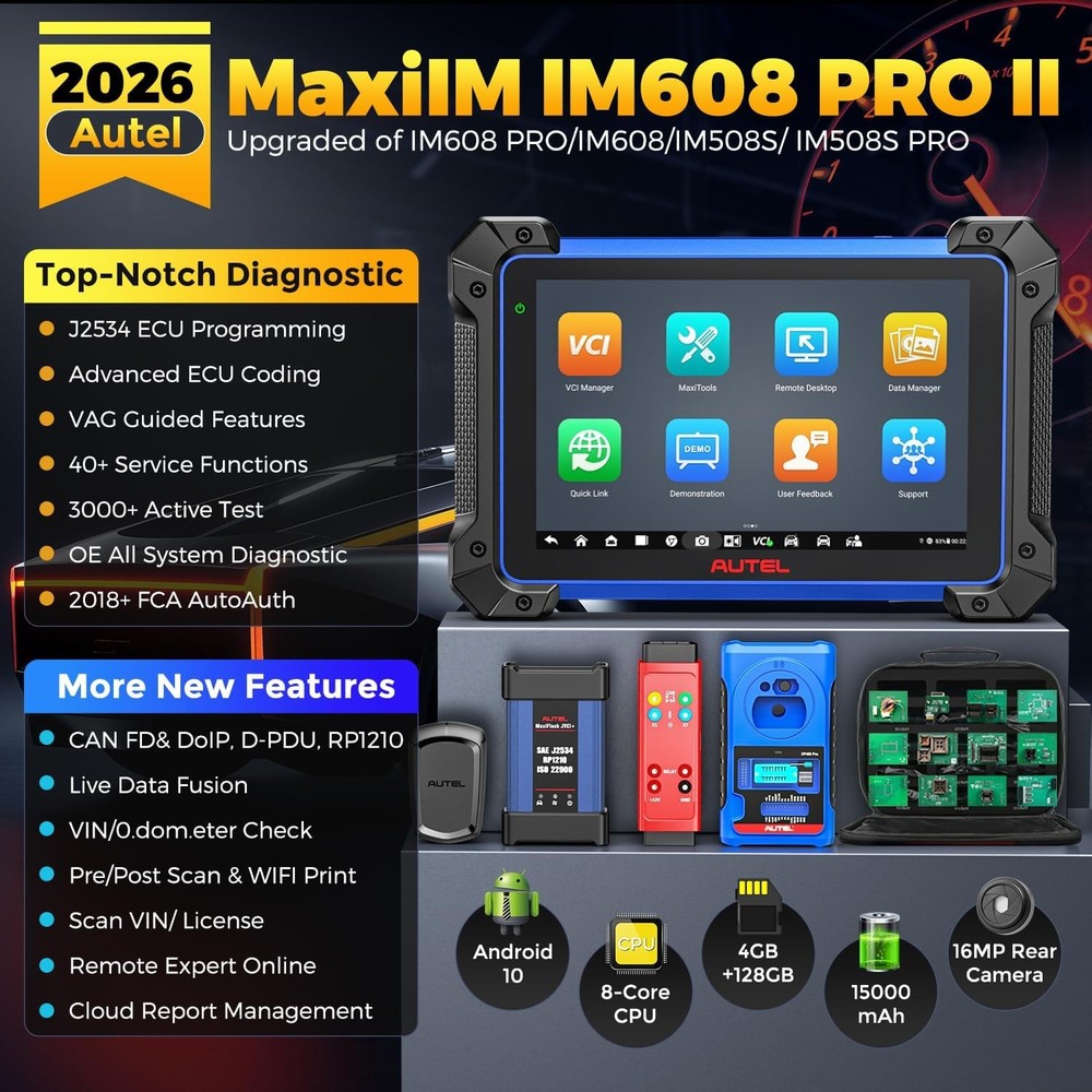 Autel MaxiIM IM608 PRO II 2in1 Key Programmer W/ ECU Coding IM608S II Full KIT