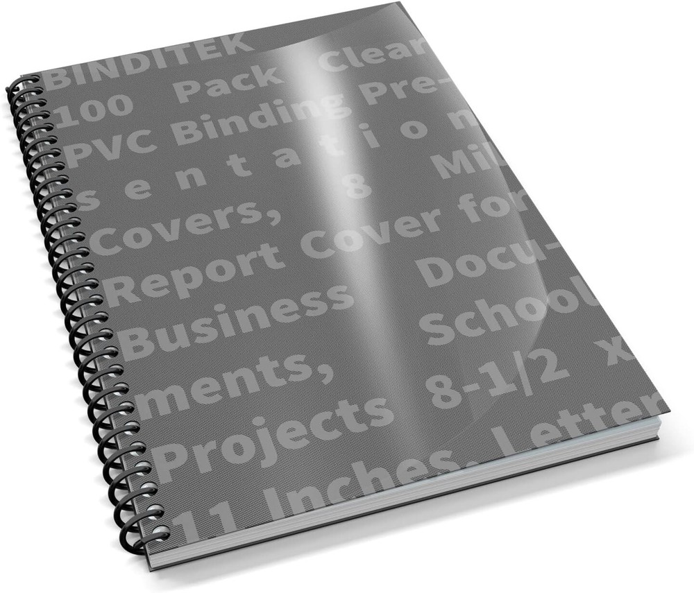 100 Pack 8mil Binding Presentation Covers Clear Binding Front Covers 8.5x11