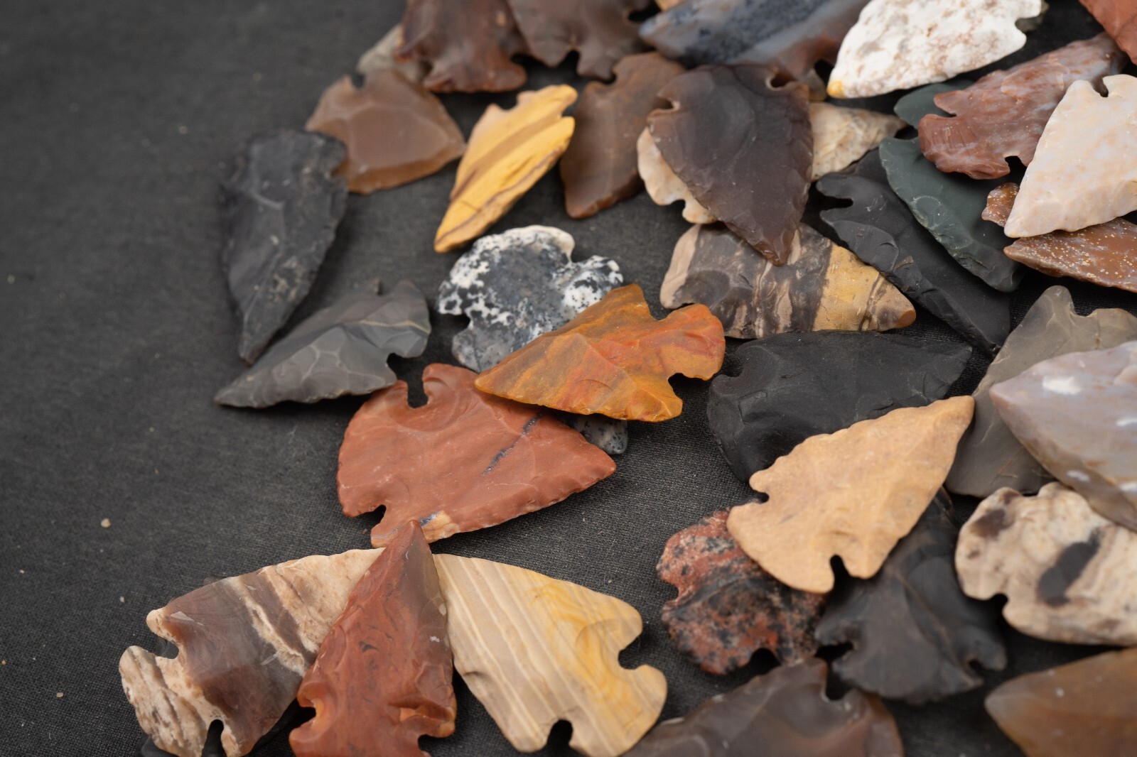 ** 10 PC River Washed Flint Arrowheads Ohio Collection Points Size 1"-1.2" **